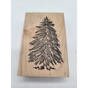 PINE TREE Wood Rubber Stamp Evergreen Forest Outdoor Christmas Just for Fun